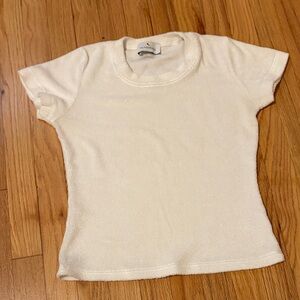 Gil Rodriguez white terry cloth shirt size XS